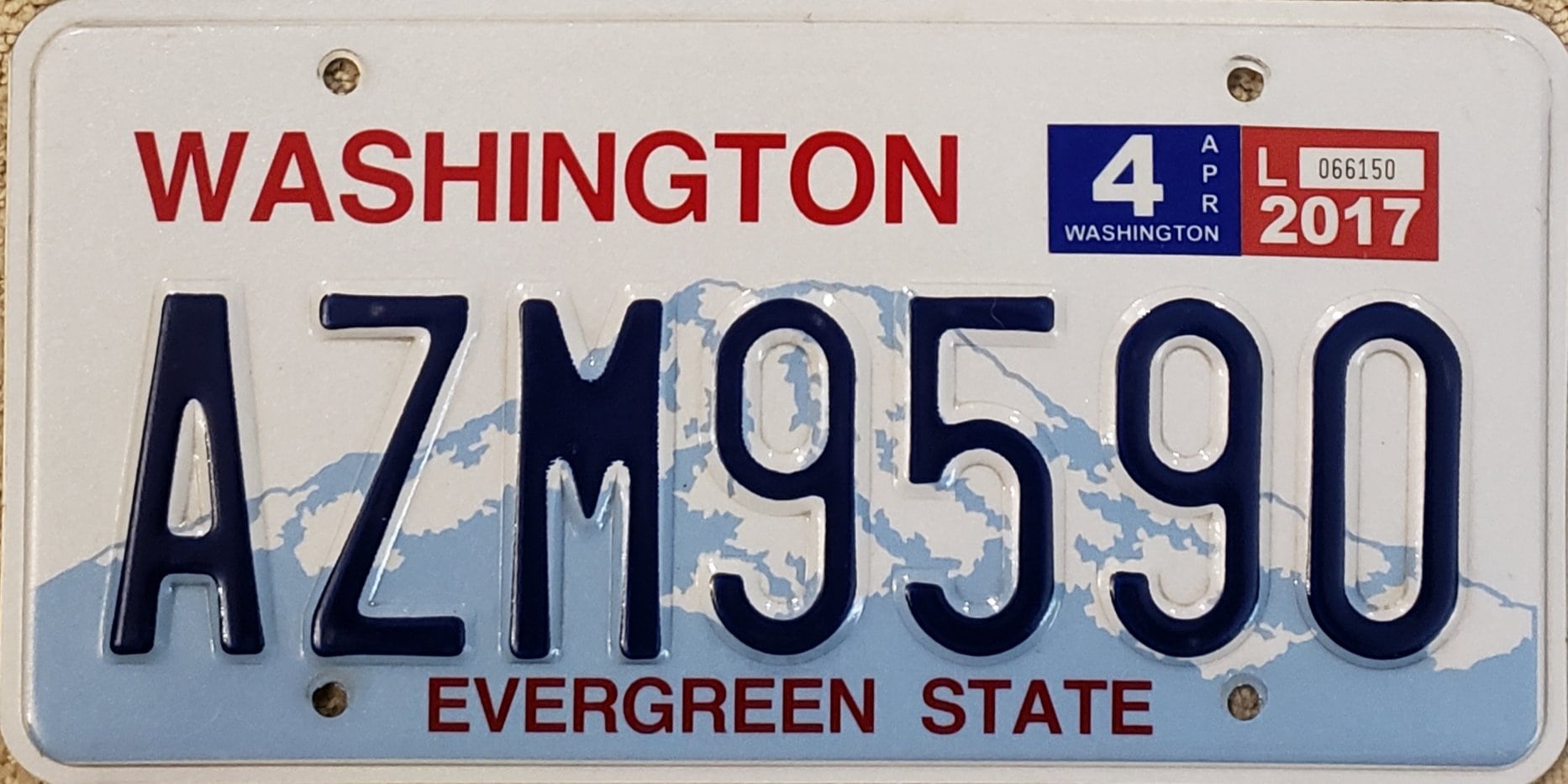 2017 Washington License Plate
