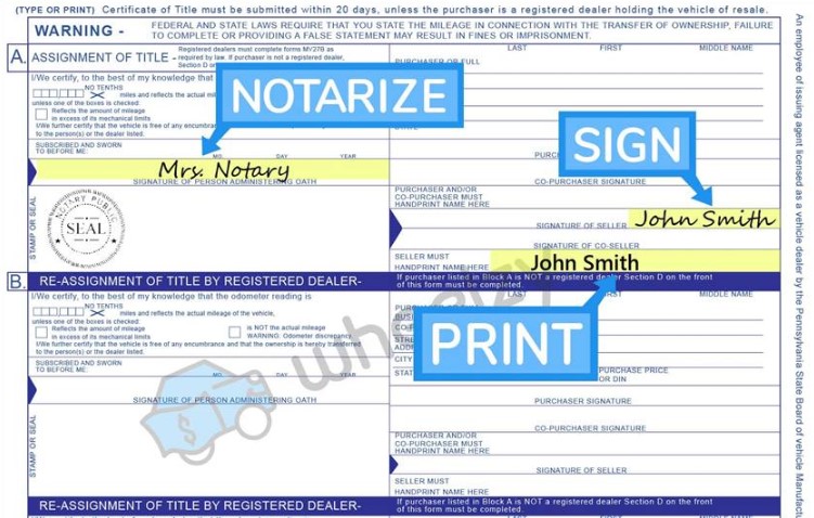 Where Does The Seller Sign On A Pa Title