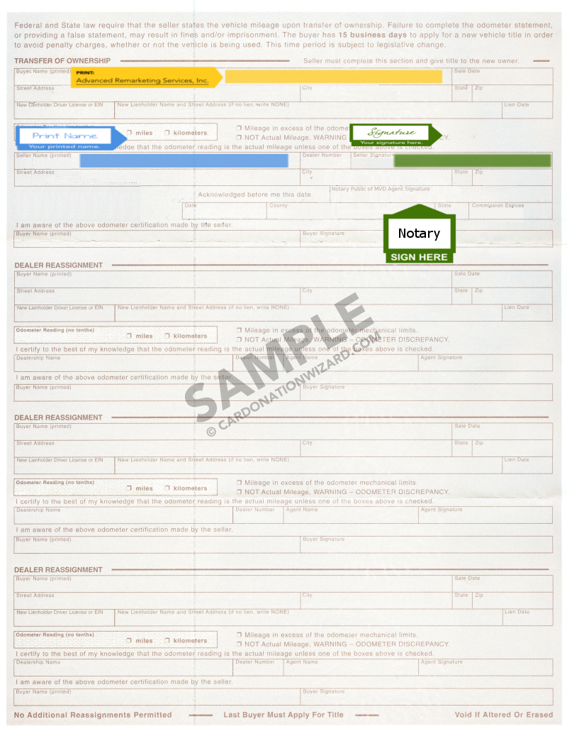 car donation arizona title 2008
