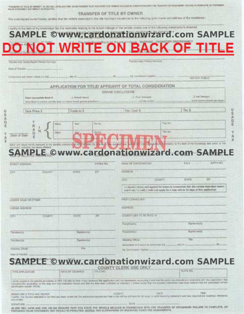 car donation kentucky title 2007