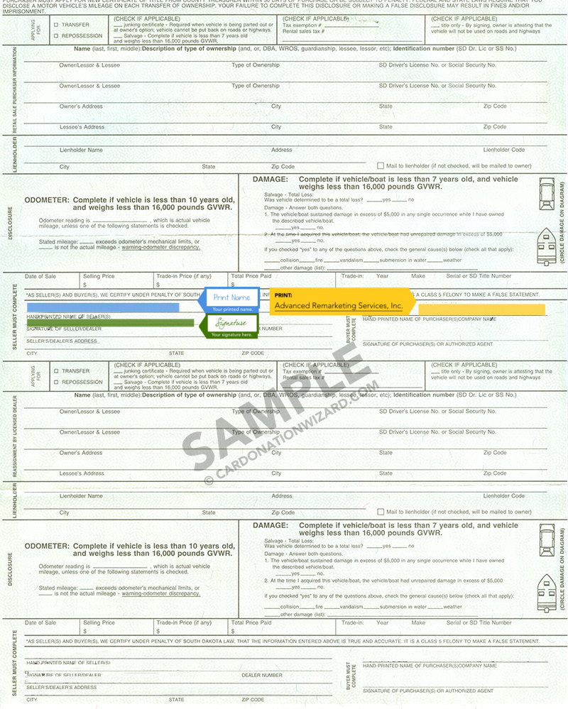 car donation south dakota title 2005
