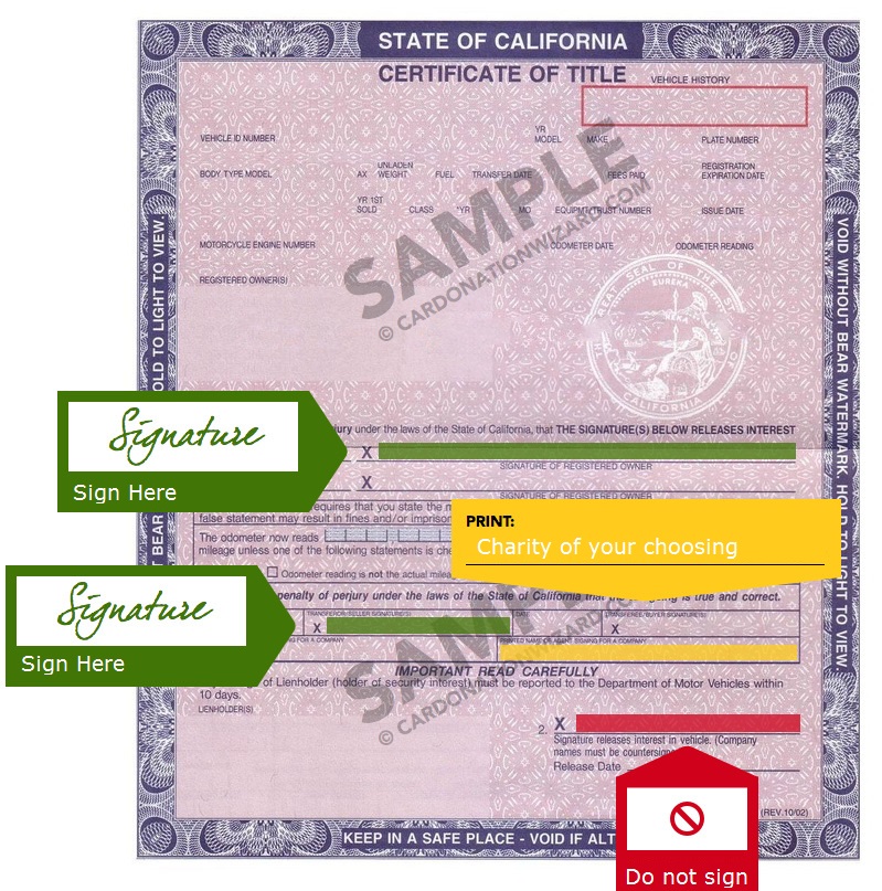 donate a car california title 1